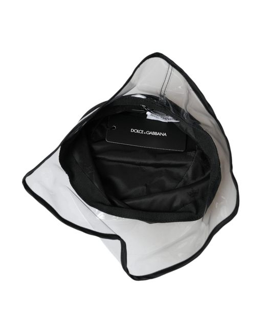 Dolce & Gabbana Black Polyester Plastic Bucket Hat for men