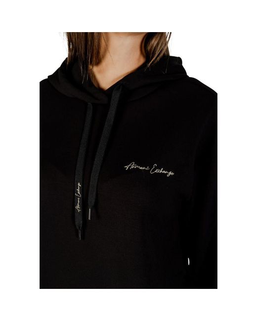 ARMANI EXCHANGE Black Bicolor Viscose Hoodie