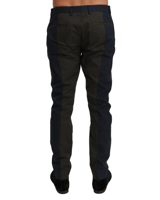 Dolce & Gabbana Black Stripes Trouser Cotton Pants for men