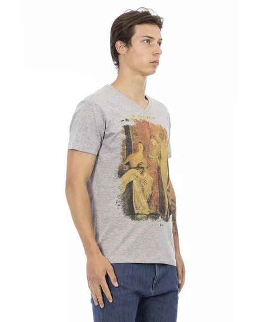 TRUSSARDI ACTION Blue Gray Cotton Men T for men