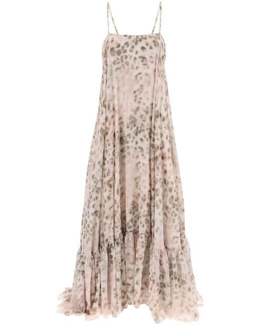 ROTATE BIRGER CHRISTENSEN Natural Rotate Maxi Dress With Ruffle At The