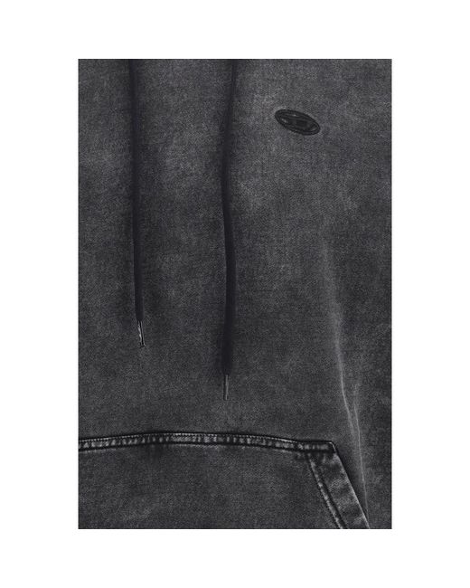 DIESEL Gray Black Cotton Sweatshirt for men
