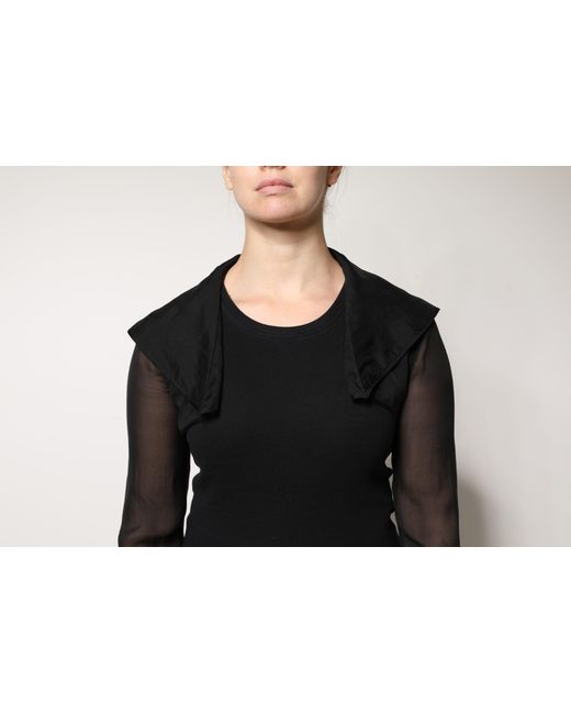 Dolce & Gabbana Black Silk Sheer Long Sleeves Blouse Top for men