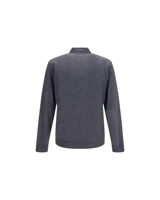Golden Goose Deluxe Brand Blue Gray Wool Oves Aries Polo Shirt for men