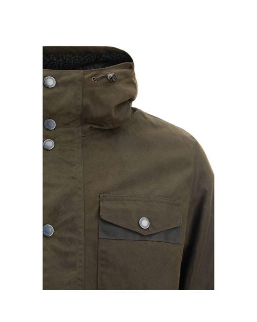 Barbour Green Bicolor Cotton Shell Jacket for men