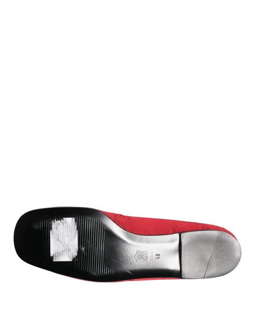 Dolce & Gabbana Red Satin Fabric Ballet Slip On Flats Shoes