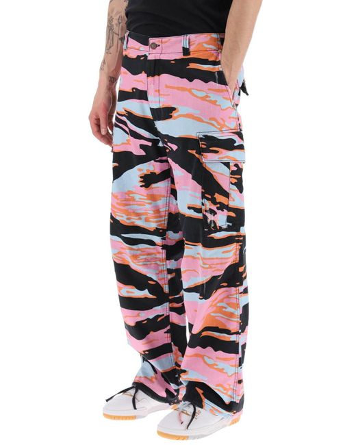 ERL Multicolor Camouflage Cargo Pants for men