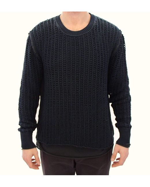Dolce & Gabbana Black Blue Runway Netz Pullover Netted Sweater for men