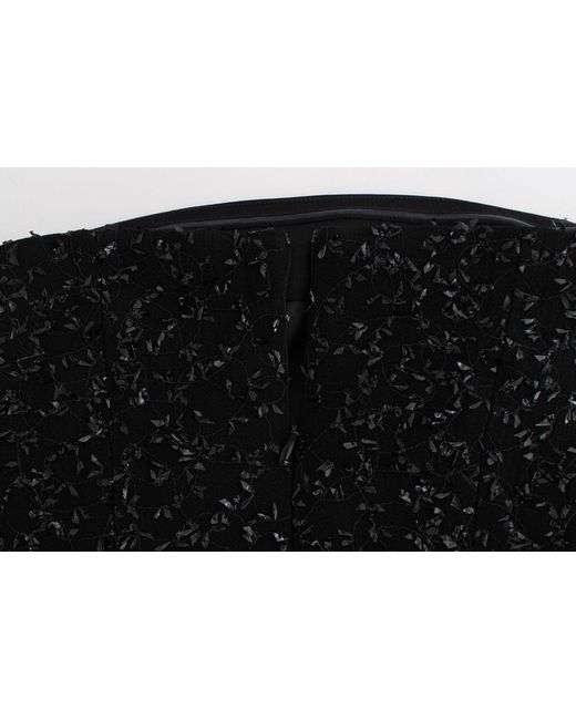 Masha Ma Black Strapless Embellished Pencil Dress