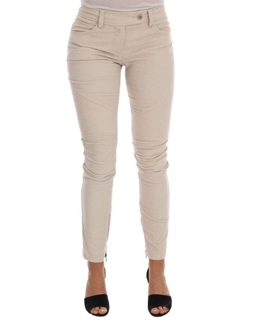 Ermanno Scervino White Slim Jeans Corduroy Skinny Pants