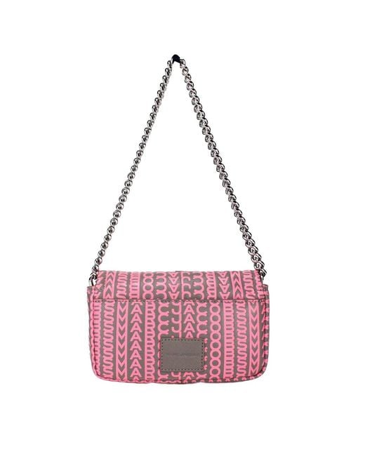 Marc Jacobs Pink Neon The Monogram Leather J Mini Shoulder Bag Crossbody