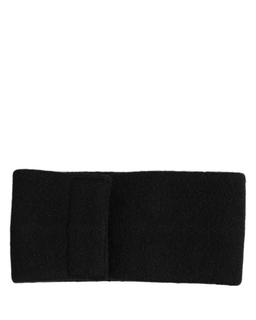 Dolce & Gabbana Men Black Cashmere Knitted Logo Head Band One Size for men