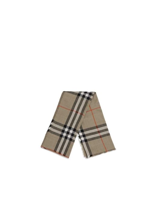 Burberry Gray Check Reversible Wool And Silk Scarf for men