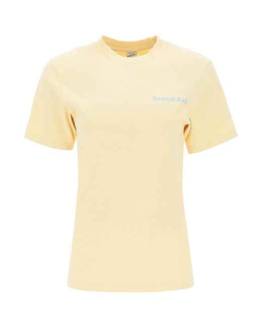 Sporty & Rich Yellow 'Health Is Wealth' T-Shirt