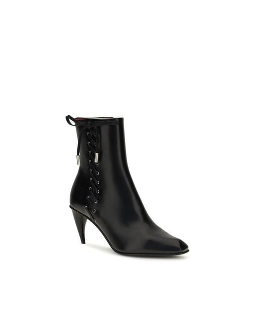 McQueen Black Calf Leather Bos Taurus Lace