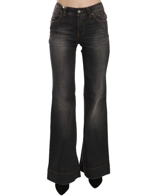 John Galliano Black Svelte Mid Waist Flared Denim