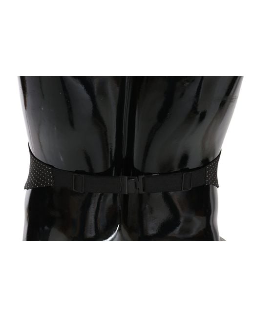 Dolce & Gabbana Black Dotted Waist Belt Silk Cummerbund for men