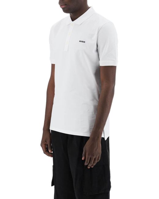 HUGO White Dinos Slim Fit Polo Shirt for men