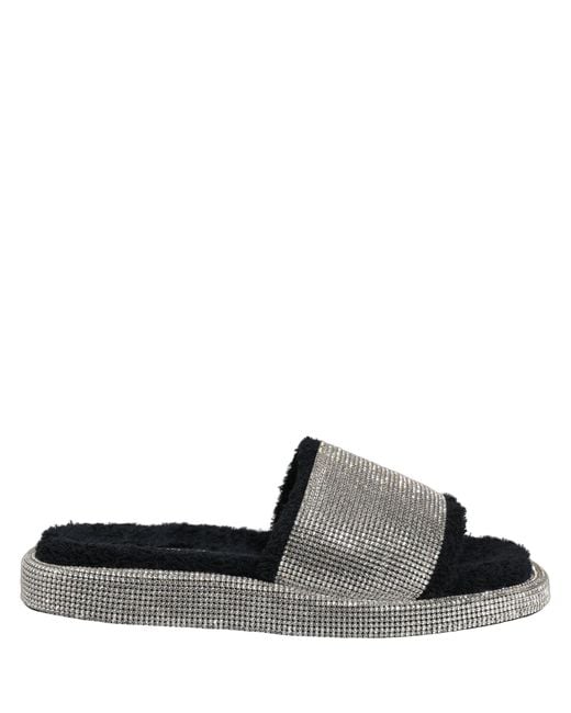 Dolce & Gabbana Black Crystal Embellished Platform Men Slides Shoes for men