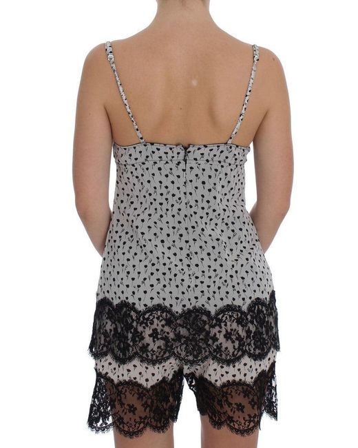 Dolce & Gabbana Black Silk Lace Babydoll Lingerie Top