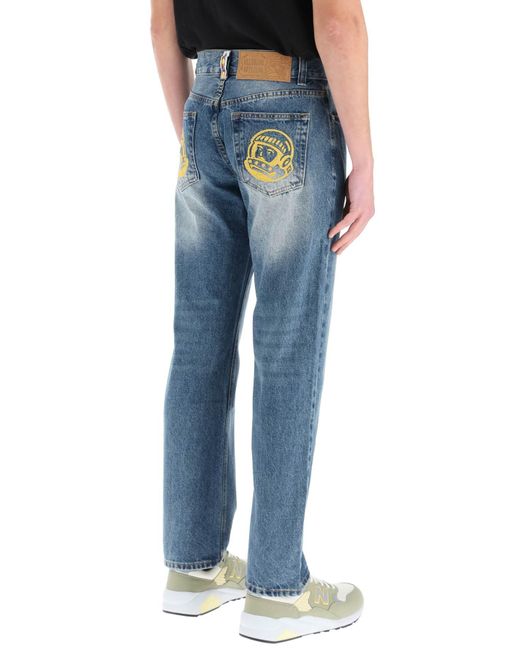 BBCICECREAM Blue Jeans With Embroidery Decorations for men