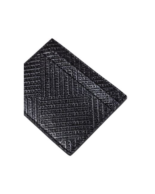 ARMANI EXCHANGE Black Leather Cardholder for men