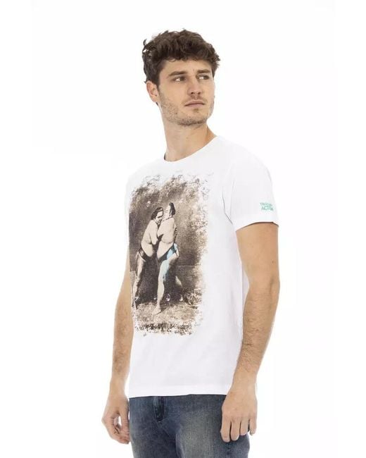 TRUSSARDI ACTION White Cotton T-Shirt for men