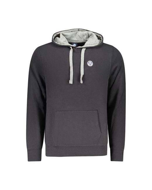 North Sails Gray Black Cotton Men Sweatshirt for men