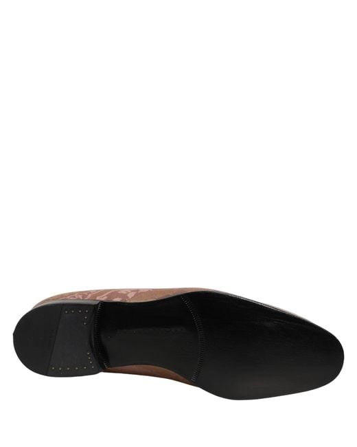 Dolce & Gabbana Pink Brocade Men Slip On Dress Loafers Shoes for men