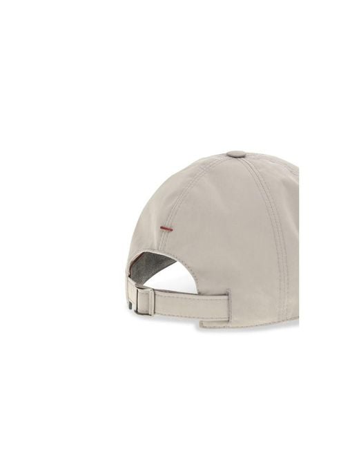 Brunello Cucinelli Gray Beige Polyester Cap (baseball Hat) for men
