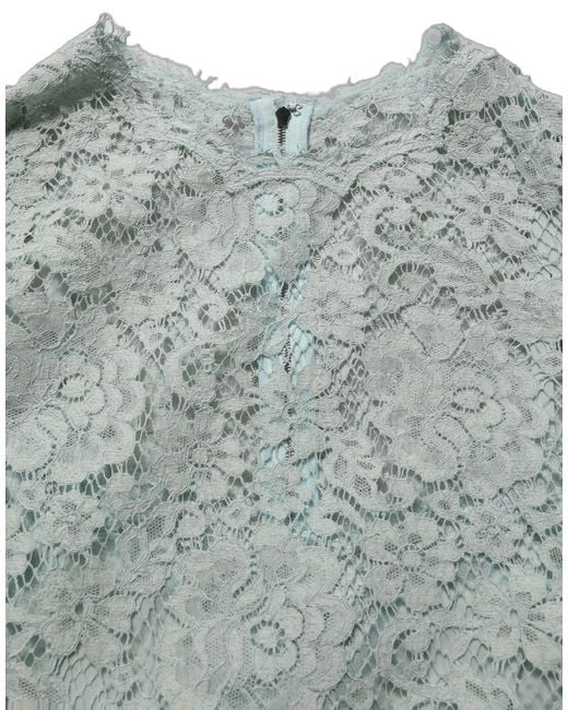 Dolce & Gabbana Gray Mint Green Lace Sleeveless Knee Length Dress