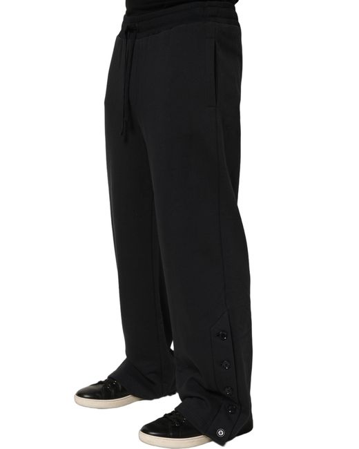 Dolce & Gabbana Blue Drawstring Viscose Jogger Sweatpants Pants for men