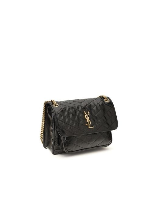 Saint Laurent Black Calf Leather Bos Taurus Shoulder Bag