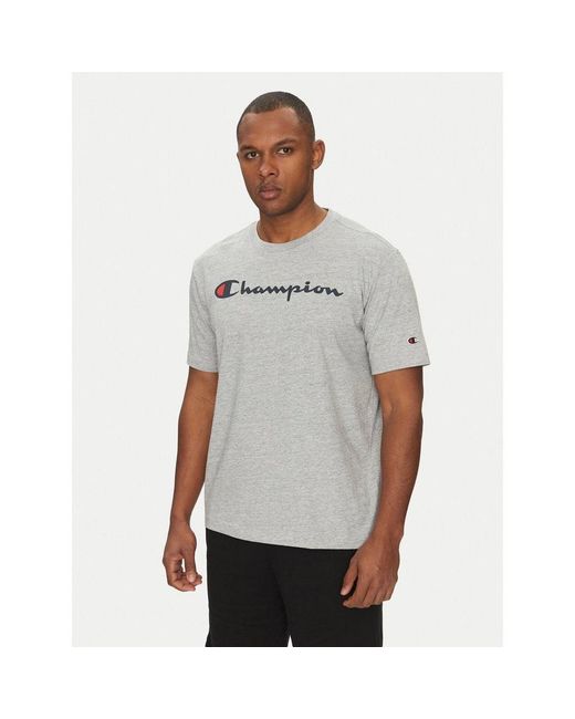 Champion White Blue Cotton T for men
