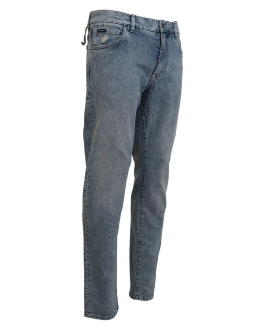 Dolce & Gabbana Blue Wash Slim Fit Cotton Denim Jeans for men