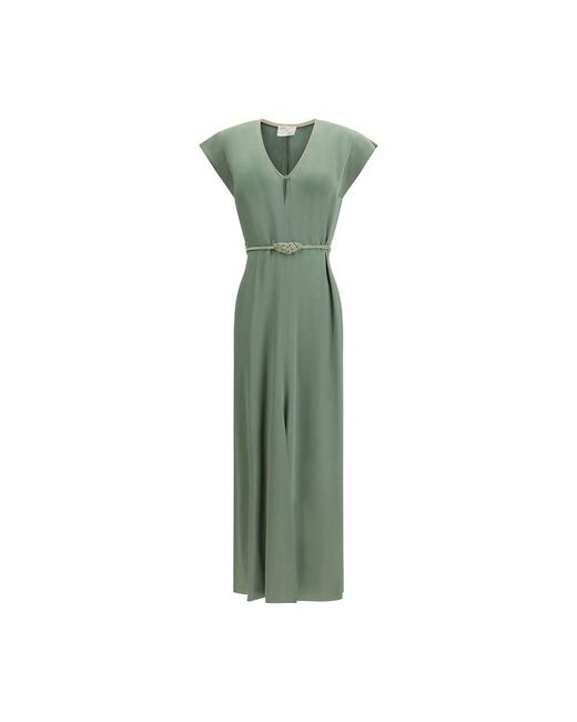 Forte_forte Green Bicolor Viscose Casual Dress