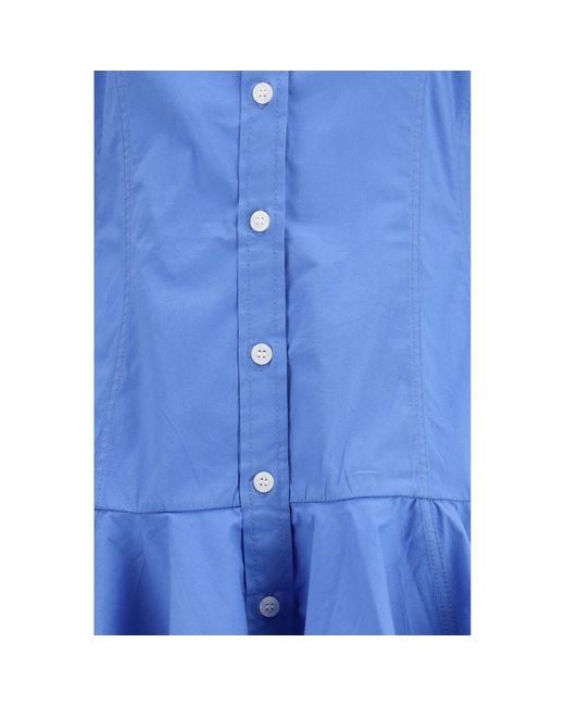 Ganni Blue Cotton Casual Dress