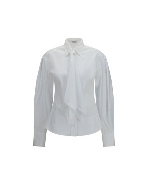 Brunello Cucinelli Gray White Cotton Dress Shirt