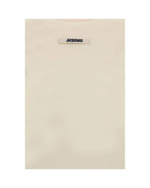 Jacquemus White Beige Cotton Long Sleeve T