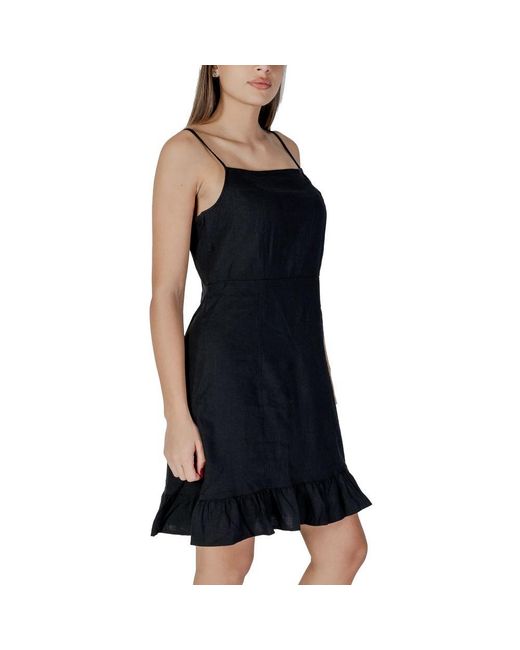 B.Young Black Linen Midi Dress