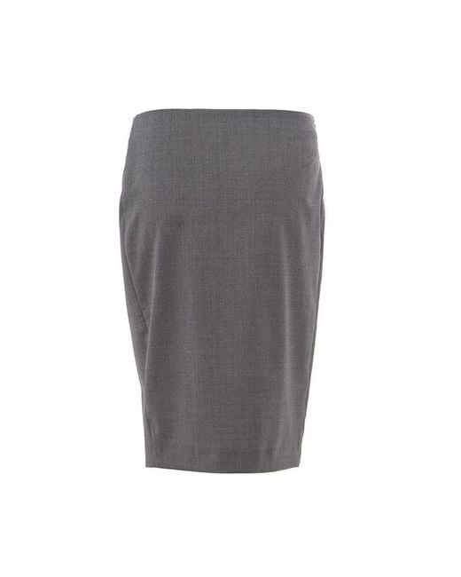 Lardini Gray Wool Skirt