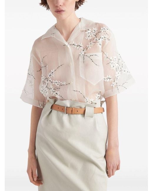 Prada White Floral