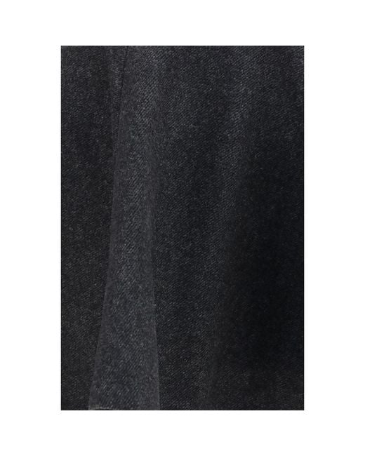 Ganni Black Gray Wool Oves Aries Midi Skirt