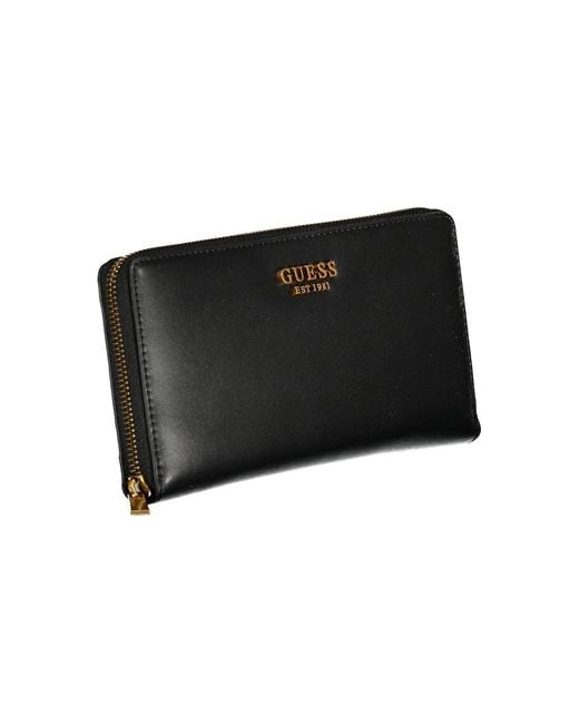 Guess Black Triple-Compartment Chic Wallet