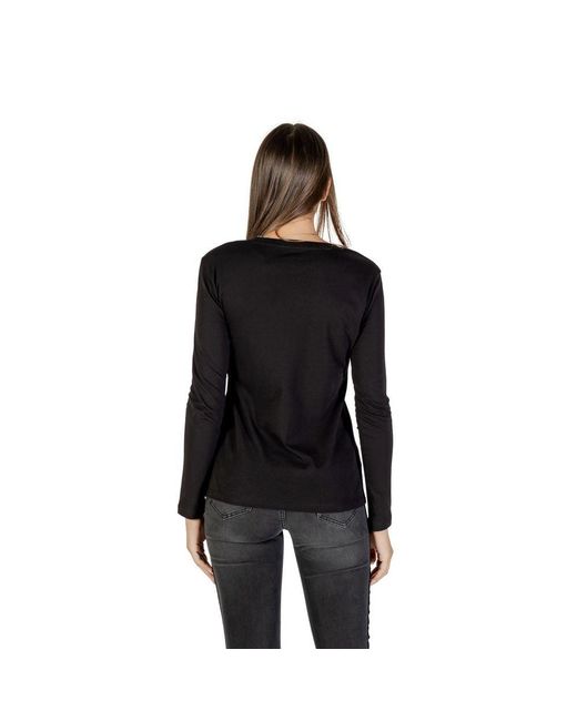 ARMANI EXCHANGE Black Bicolor Cotton Long Sleeve T