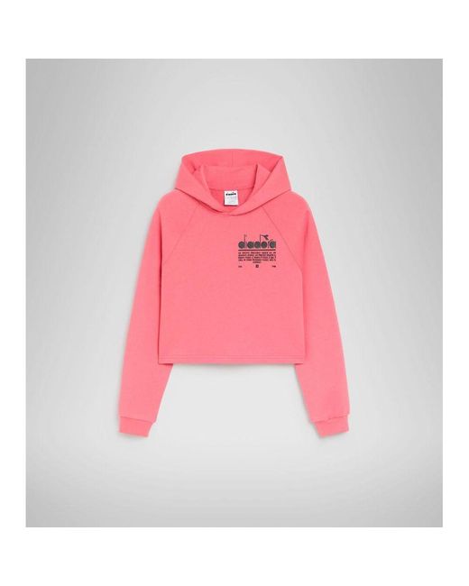 Diadora Pink Multicolor Cotton Sweatshirt