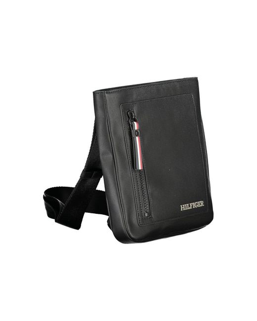 Tommy Hilfiger Gray Black Polyurethane Men Shoulder Bag for men