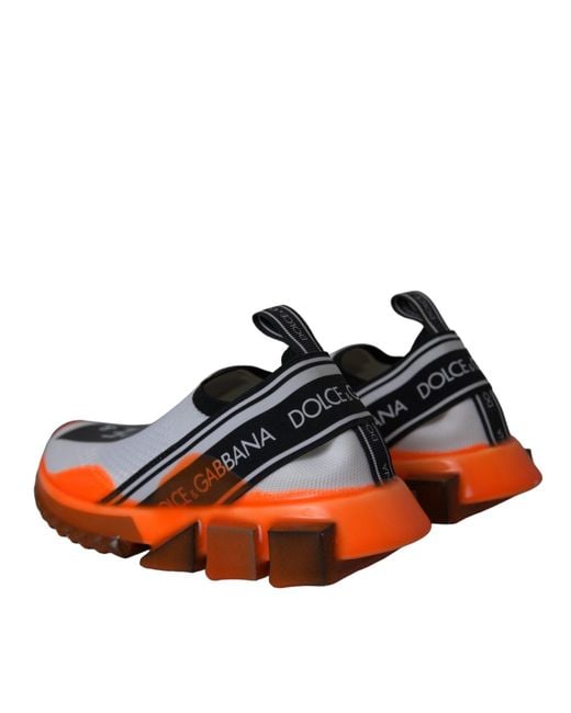Dolce & Gabbana Orange Slip On Sorrento Sneakers Shoes