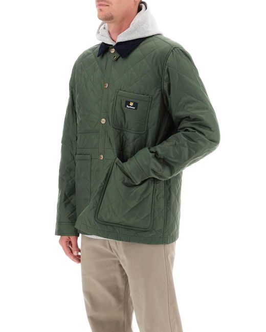 Barbour Green Maison Kitsuné Kenning Quilted Jacket for men