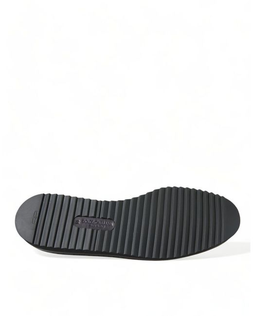 Dolce & Gabbana Black Multicolor Floral Slippers Men Loafers Shoes for men